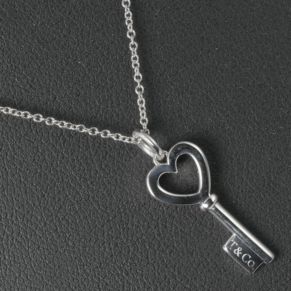 Tiffany Co Heart Key Necklace Sterling Silver